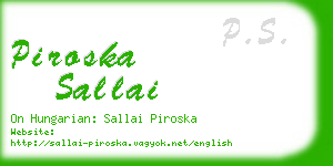 piroska sallai business card